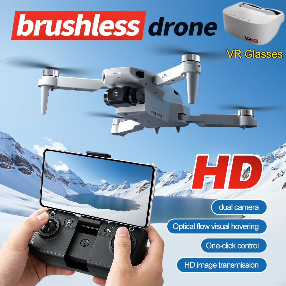 Drone Camera 4K - แว่นตา VR โดรน RC มอเตอร์ไร้แปรงถ่าน กล้อง